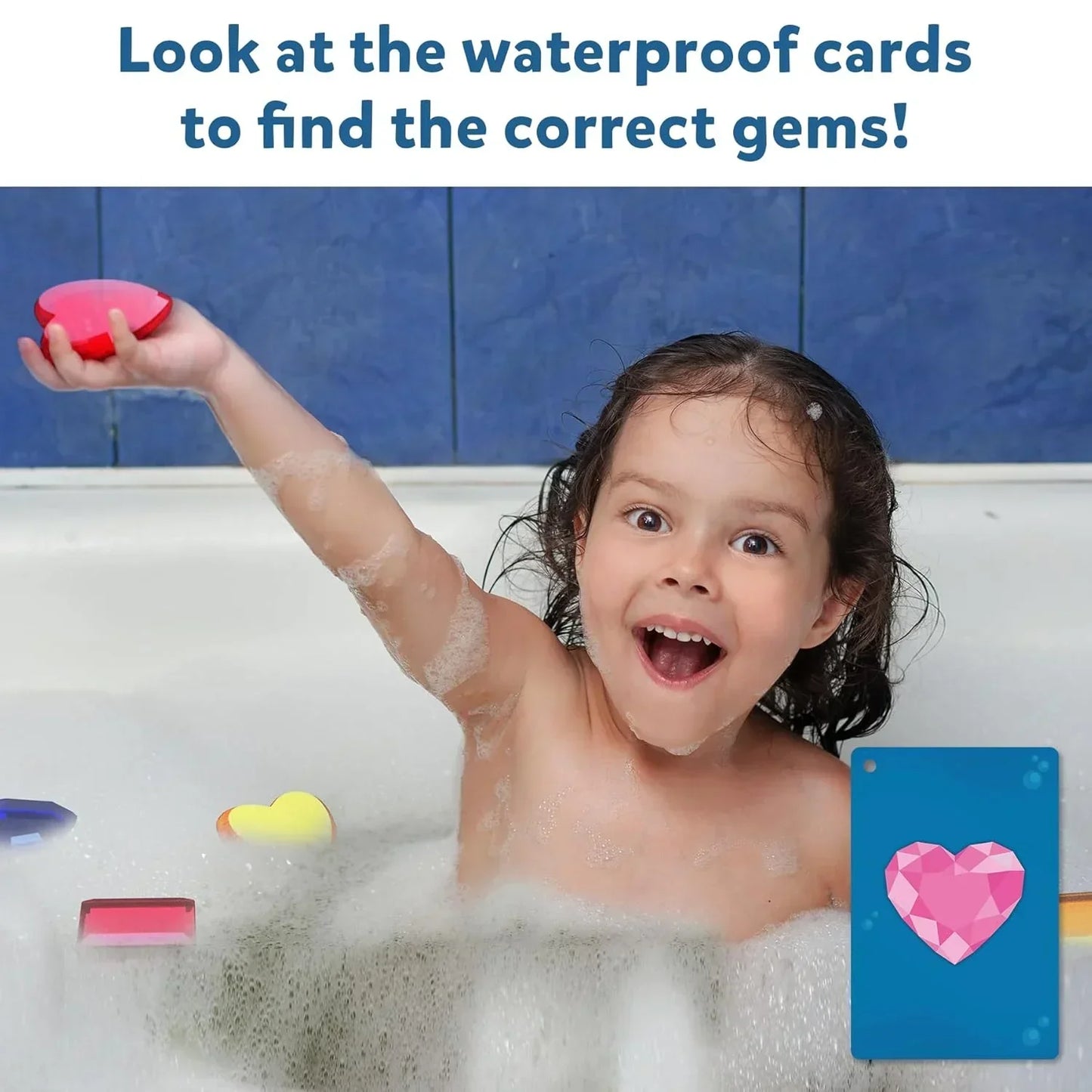 Skillmatics Seek & Splash Bath Toys - Search and Find Gem Game, Bathtub, Baby Pool & Summer Toys for Toddlers, Kids, Preschoolers, Waterproof Cards, Gifts for Boys & Girls Ages 3, 4, 5, 6 - Jaiman Toys