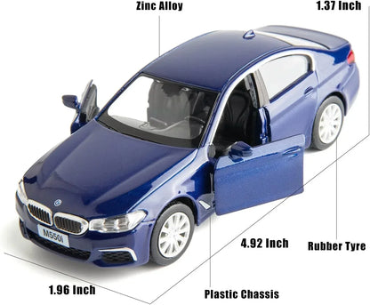RMZ City BMW M550i 1:36 Die-Cast Alloy Car | Pull Back & Go | Openable Doors | 2 Color Variants