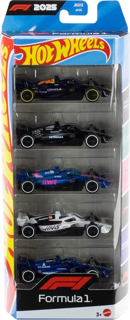 Hot Wheels Formula 1 5-Pack Diecast Cars Set (2025) | Official F1 Team Collection | Pack of 5 Racing Cars