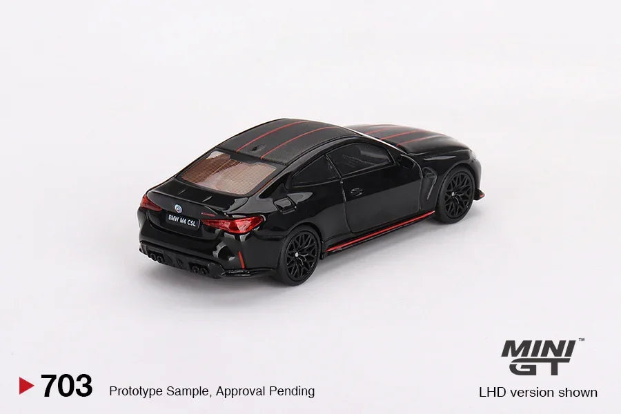 Mini GT 1:64 BMW M4 CSL Black Sapphire – MiJo Exclusives Limited Edition #703 Diecast Model (Blister Pack)