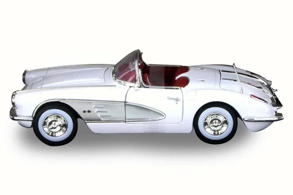 1958 Chevrolet Corvette White 1:18 Diecast Car Model - Jaiman Toys