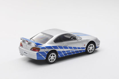 Shadow 1:64 Nissan Silvia S15 Livery Silver with Blue Diecast Model Car | Premium Collectible