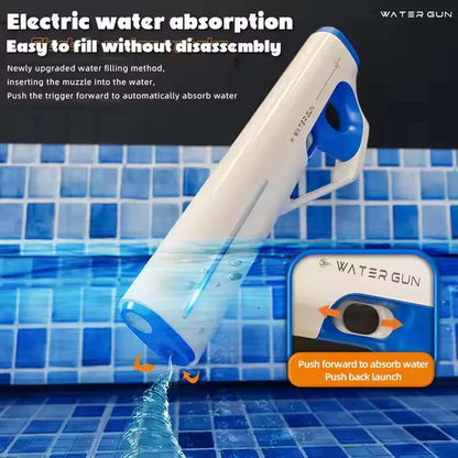 Automatic Electric Water Gun with 30-35M Long-Range, High-Capacity Soaker – Powerful Electric Water Blaster with LED Lights for Kids 3+ & Adults, Waterproof Outdoor Summer Pool Toy - Jaiman Toys