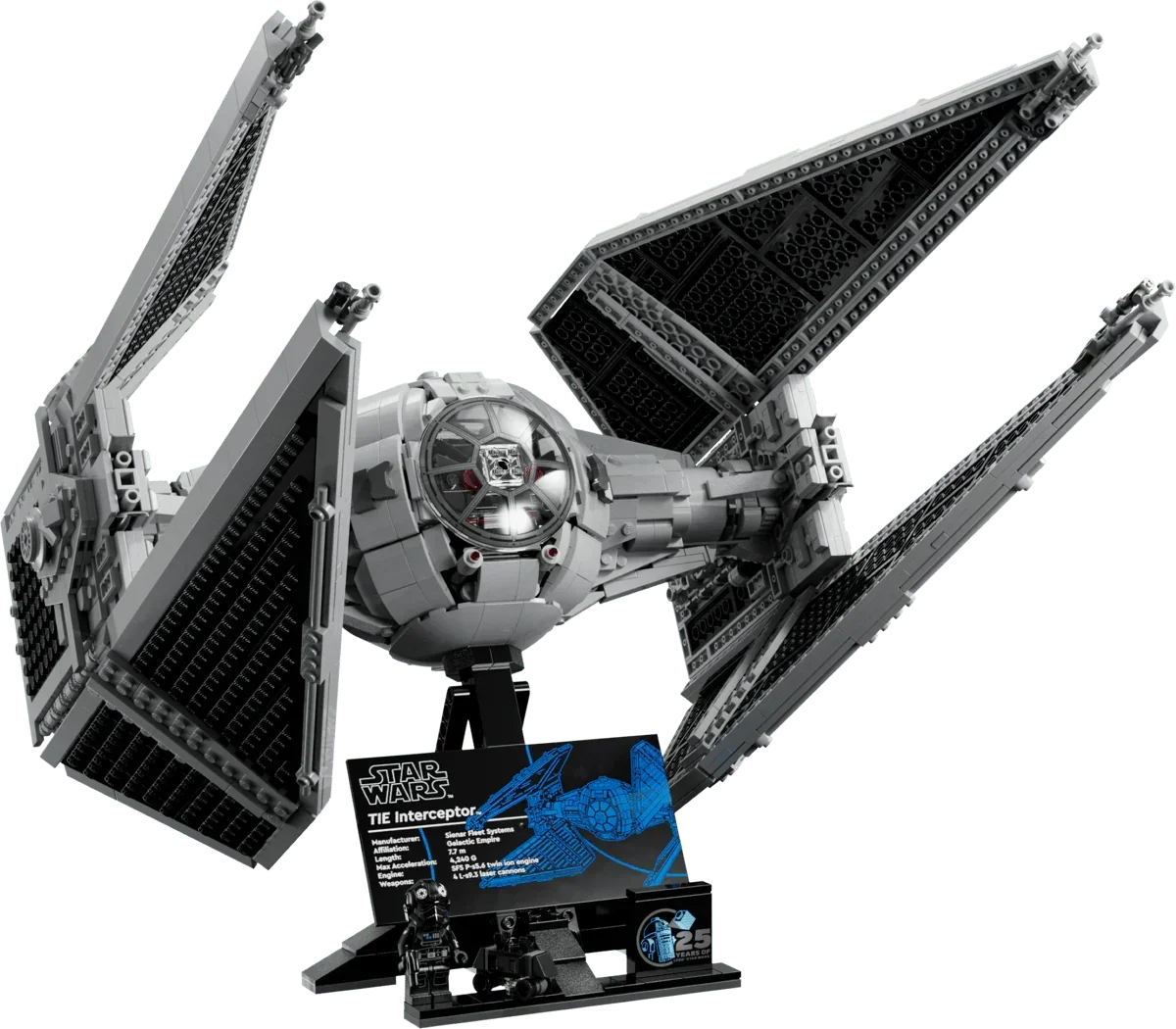 LEGO Star Wars 75382 TIE Interceptor Building Set  Collectible Starfighter Model (957 Pieces)