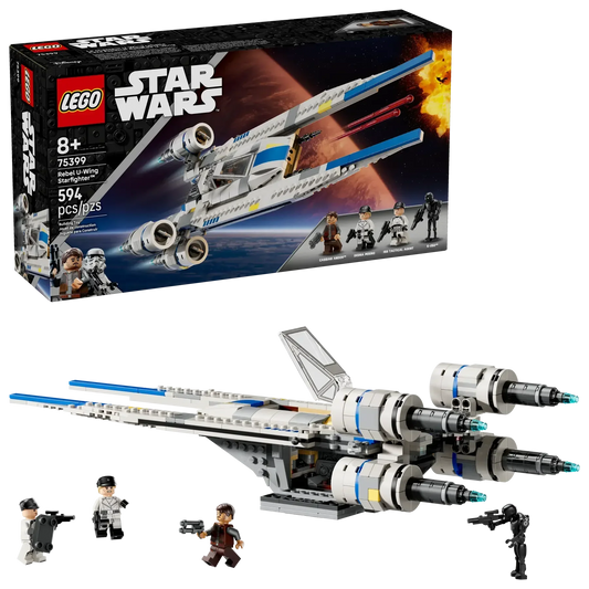 LEGO Star Wars Rebel U-Wing Starfighter 75399 Building Toy for Kids (594 Pieces) with Cassian Andor, K-2SO & 2 Imperial Minifigures - Jaiman Toys