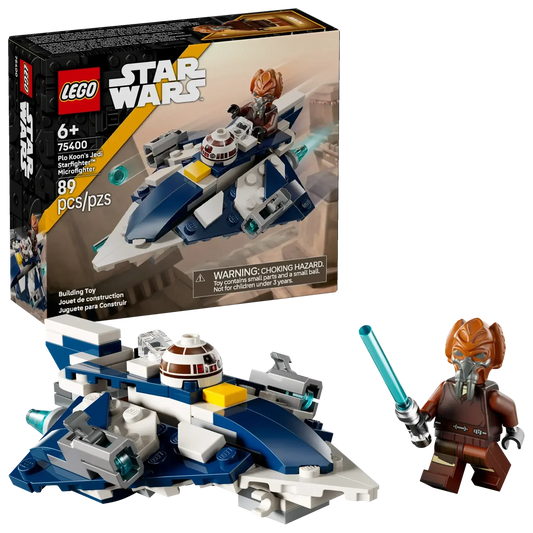 LEGO Star Wars PloKoons Jedi Starfighter Microfighter75400 Toy Building Set (89Pieces) with PloKoon Minifigure & R7D4 Droid Head - Jaiman Toys