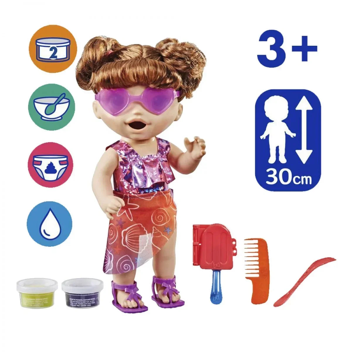 HASBRO BABY ALIVE SUNSHINE SNACKS BROWNN HAIR F1681 DOLL Age 3+ - Jaiman Toys
