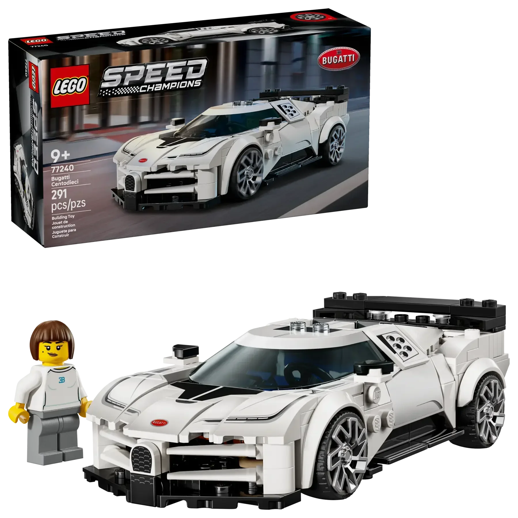 Lego 77240 Speed Champions Bugatti Centodieci Hyper Sports Car (291 Pieces) - Jaiman Toys