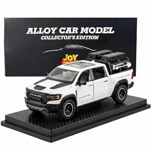 JOY JUNCTION 1:32 RAM Mammoth Pickup Truck Diecast Model – Alloy Metal Pullback Car with Openable Doors | Collector’s Edition