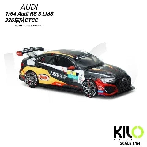 KILO 1:64 Works Audi RS3 LMS TCR 2021  Die-Cast Race Car | 4 Livery Versions | Official Licensed