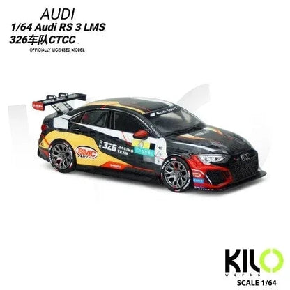 KILO 1:64 Works Audi RS3 LMS TCR 2021  Die-Cast Race Car | 4 Livery Versions | Official Licensed