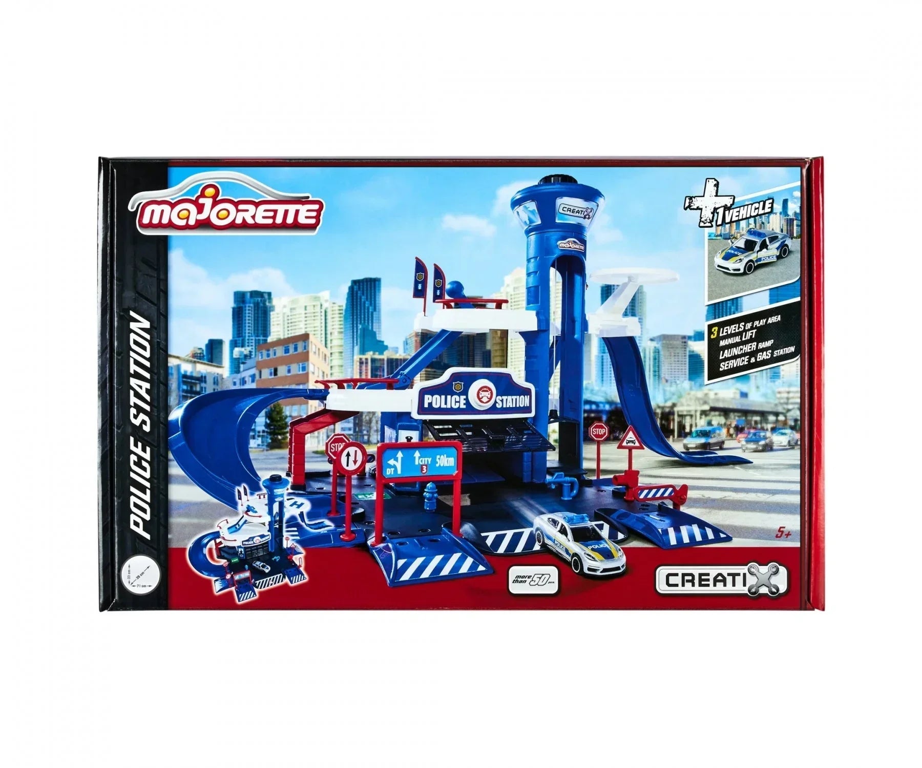 Majorette Creatix Police Station + 1 Vehicle Track Set - Jaiman Toys