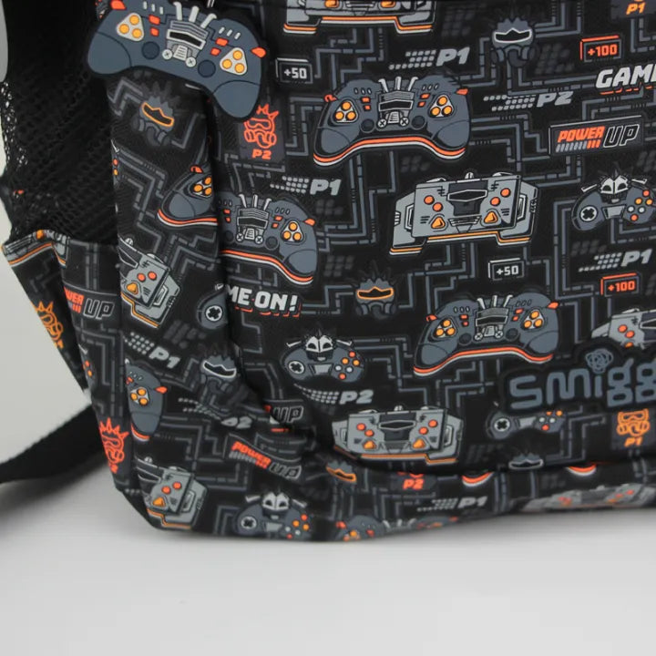 Smiggle Gaming Backpack for Kids (42cm) – Game On School Bag with Padded Front Pocket & Multiple Compartments