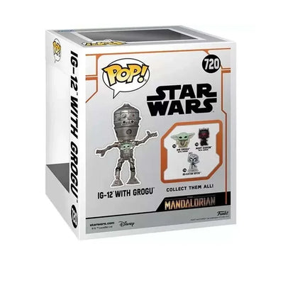 Funko Pop! Star Wars Collectible Action Figure: The Mandalorian IG-12 with Grogu Deluxe Funko Pop! Vinyl Figure #720 - Jaiman Toys