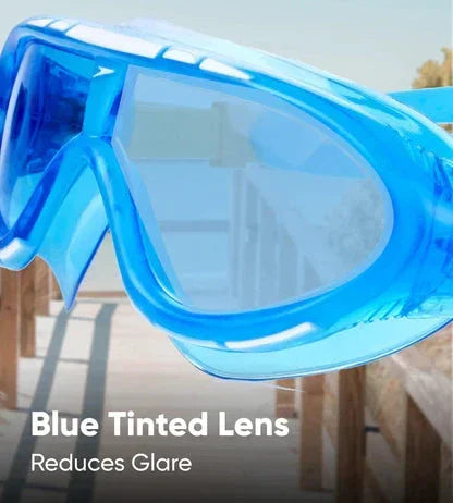Speedo Unisex Kids Rift Tint-Lens Swim Goggles – Blue & Orange | Ages 6–14 | Anti-Fog & UV Protection