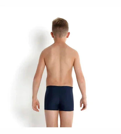 Speedo Boy's Endurance 10 Tech Logo Panel Print Aquashort – Navy & Deep Peri, Size 28 | Chlorine Resistant & Comfortable Swimwear - Jaiman Toys