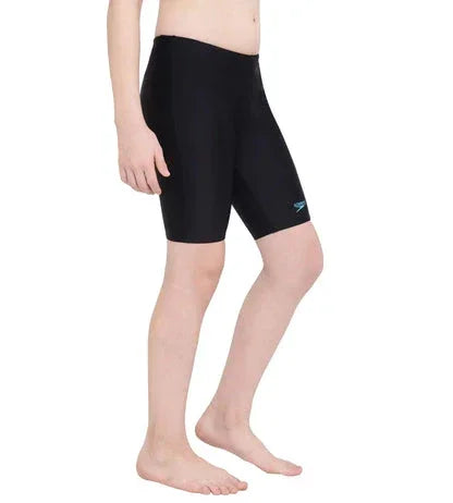 Speedo Boy's Endurance 10 Hyperboom Panel Print Jammer – Black & Bolt, Size 28 | Chlorine Resistant, UV Protection - Jaiman Toys