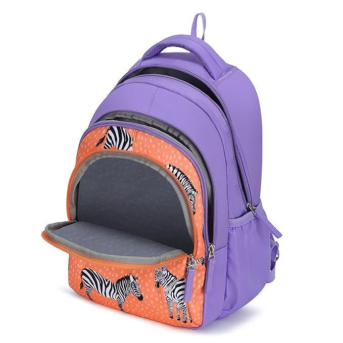 Genie Valerie 15-Inch Kids Backpack – Cute, Colorful, Lightweight & Water-Resistant with Happy Pouch - Jaiman Toys