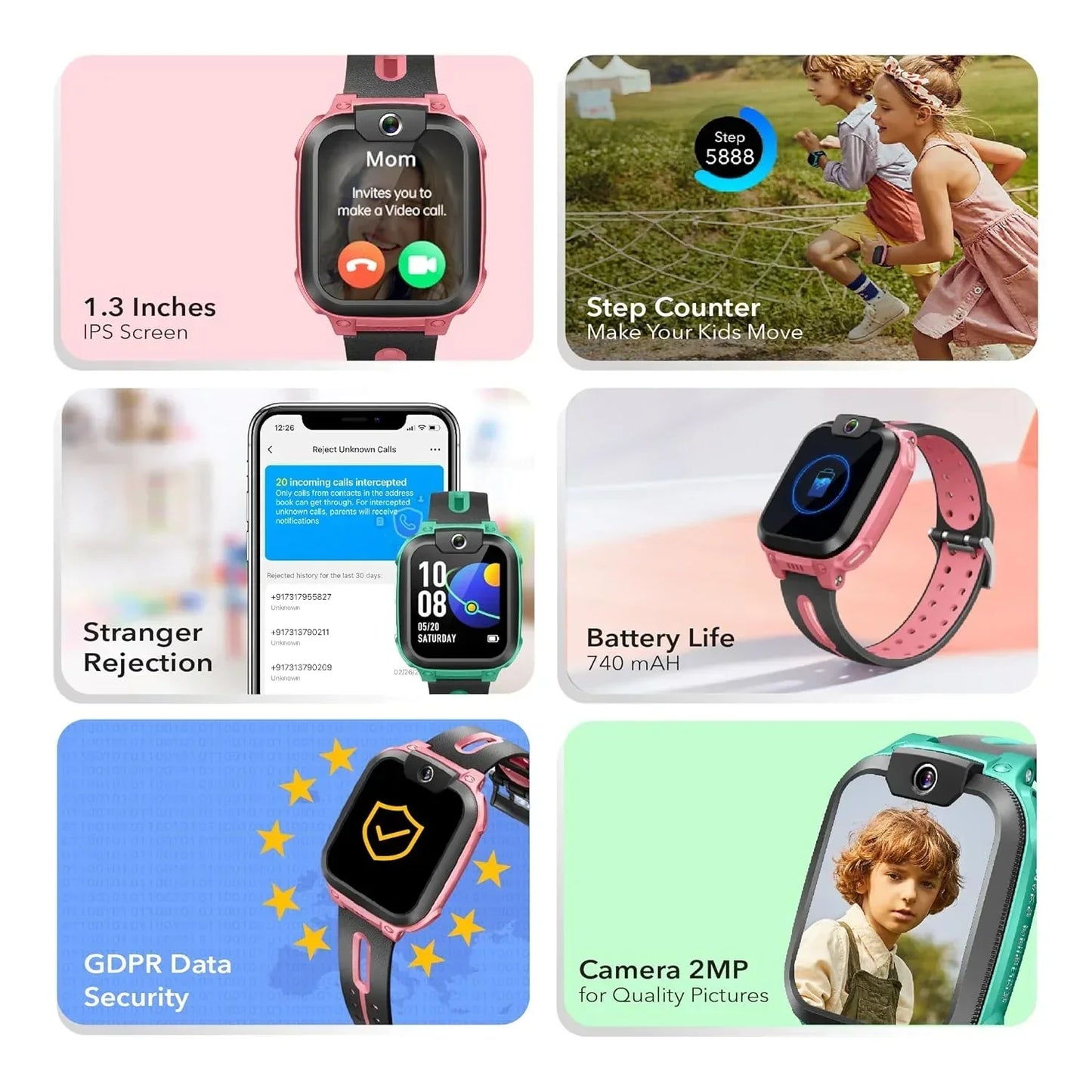 IMOO Watch Phone Z1 Kids Smart Watch, 4G Kids Smartwatch Phone with Long-Lasting Video & Phone Call, Kids GPS Watch with Real-time Locating & IPX8... (Dark Green) - Jaiman Toys