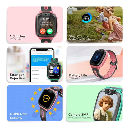 IMOO Watch Phone Z1 Kids Smart Watch, 4G Kids Smartwatch Phone with Long-Lasting Video & Phone Call, Kids GPS Watch with Real-time Locating & IPX8... (Dark Green) - Jaiman Toys