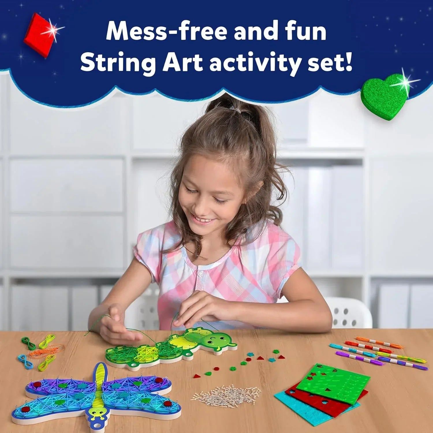 Skillmatics Art & Craft Activity - Super Strings Bugs & Butterflies, Mess-Free Art for Kids, Craft Kits & Supplies, DIY Creative Activity, Gifts for Boys & Girls Ages 6, 7, 8, 9, 10, 11, 12 - Jaiman Toys