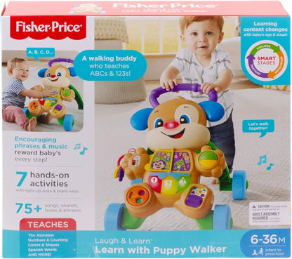Fisher-Price Laugh & Learn Smart Stages Learn with Puppy Walker - musical walking toy for infants and toddlers ages 6 to 36 months - Jaiman Toys