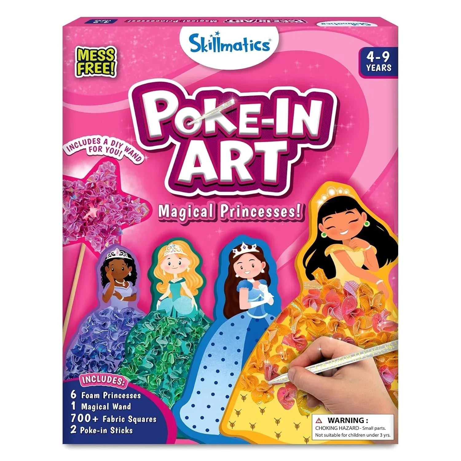 Skillmatics Art & Craft Activity - Poke-in Art Magical Princesses, Mess-Free Art for Kids, DIY Craft Kits, Creative Activity, Fine Motor Skills, Gifts for Girls & Boys Ages 4, 5, 6, 7, 8, 9 - Jaiman Toys