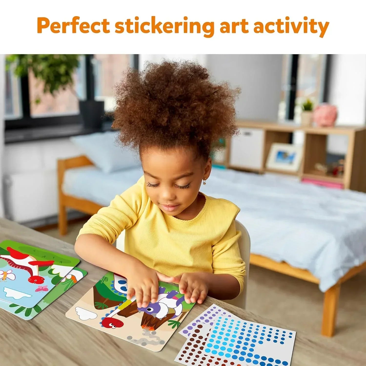 Skillmatics Art Activity - Dot It Dinosaurs, No Mess Sticker Art for Kids, Craft Kits, DIY Activity, Gifts for Boys & Girls Ages 3, 4, 5, 6, 7, Travel Toys for Toddlers, Paper, Multicolor - Jaiman Toys