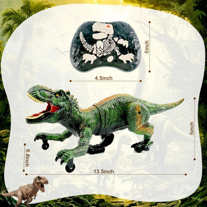 Remote Control 2.4GHz Steam Dinosaur Toy with Light, Sound & Red Mist Spray – RC Walking T-Rex for Kids