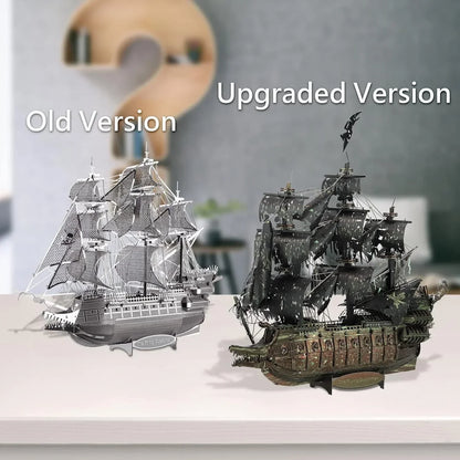 Piececool  3D Metal Puzzle The Flying Dutchman (Large) Ghost Ship – 369 Pieces – Level 4 Difficulty – Stainless Steel DIY Model Kit- Age16+