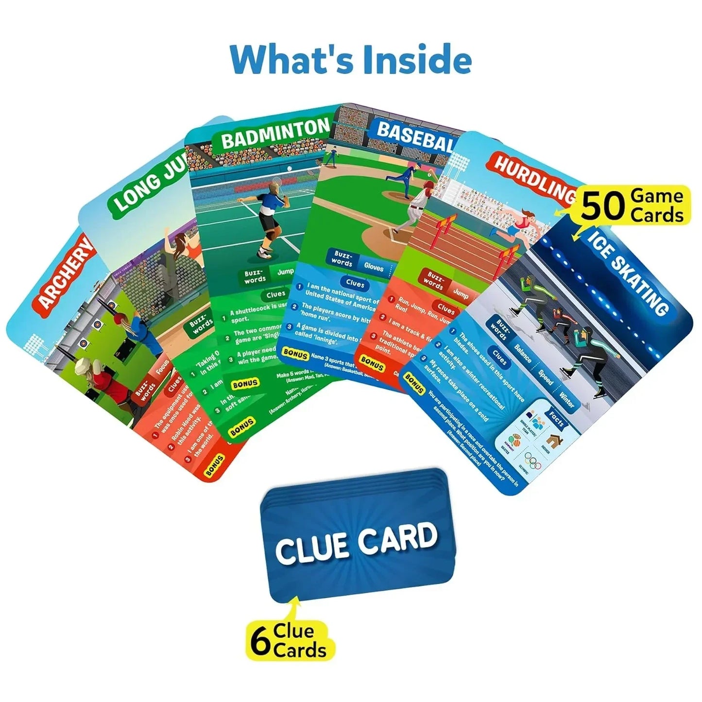 Skillmatics Card Game - Guess in 10 Sports, Perfect for Boys, Girls, Kids, and Families Who Love Board Games and Educational Toys, Travel Friendly, Gifts for Ages 6, 7, 8, 9 - Jaiman Toys