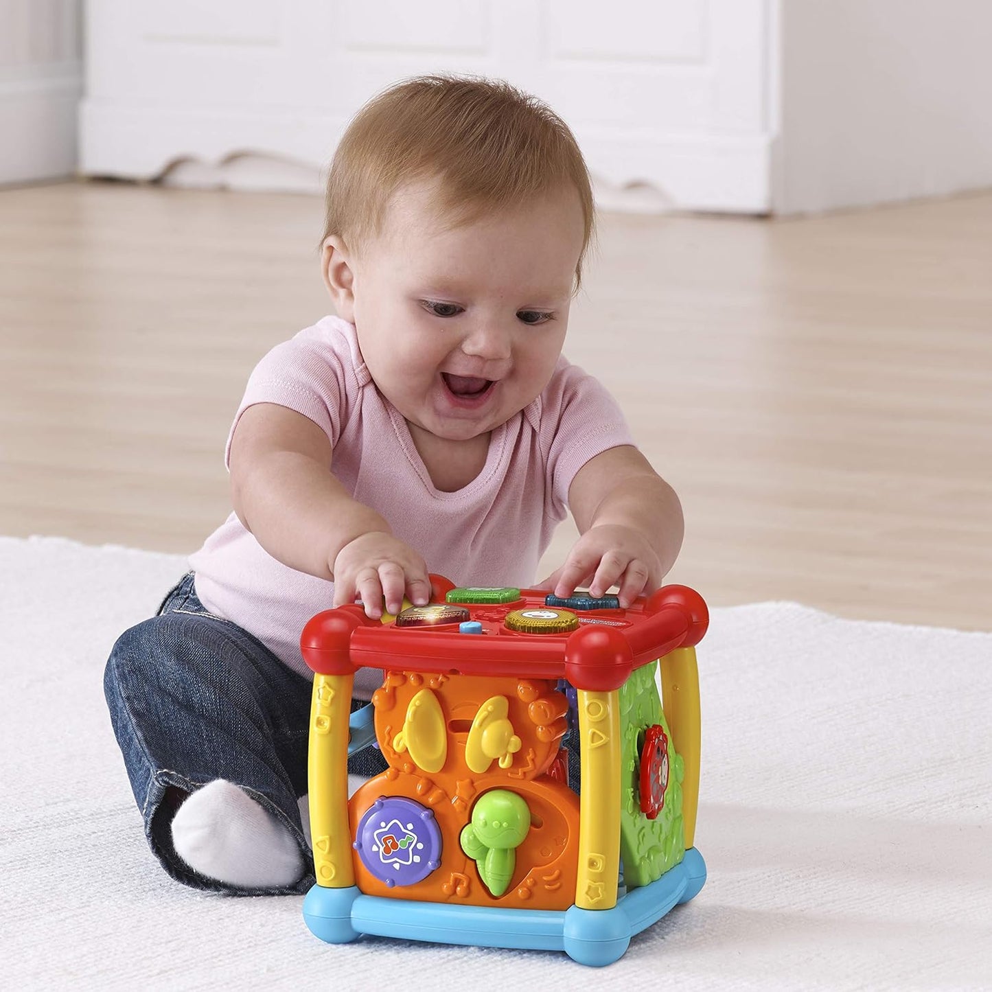 VTech Busy Learners Activity Cube | Interactive Learning Cube with Lights, Sounds, Music & Educational Activities | Multi-Color