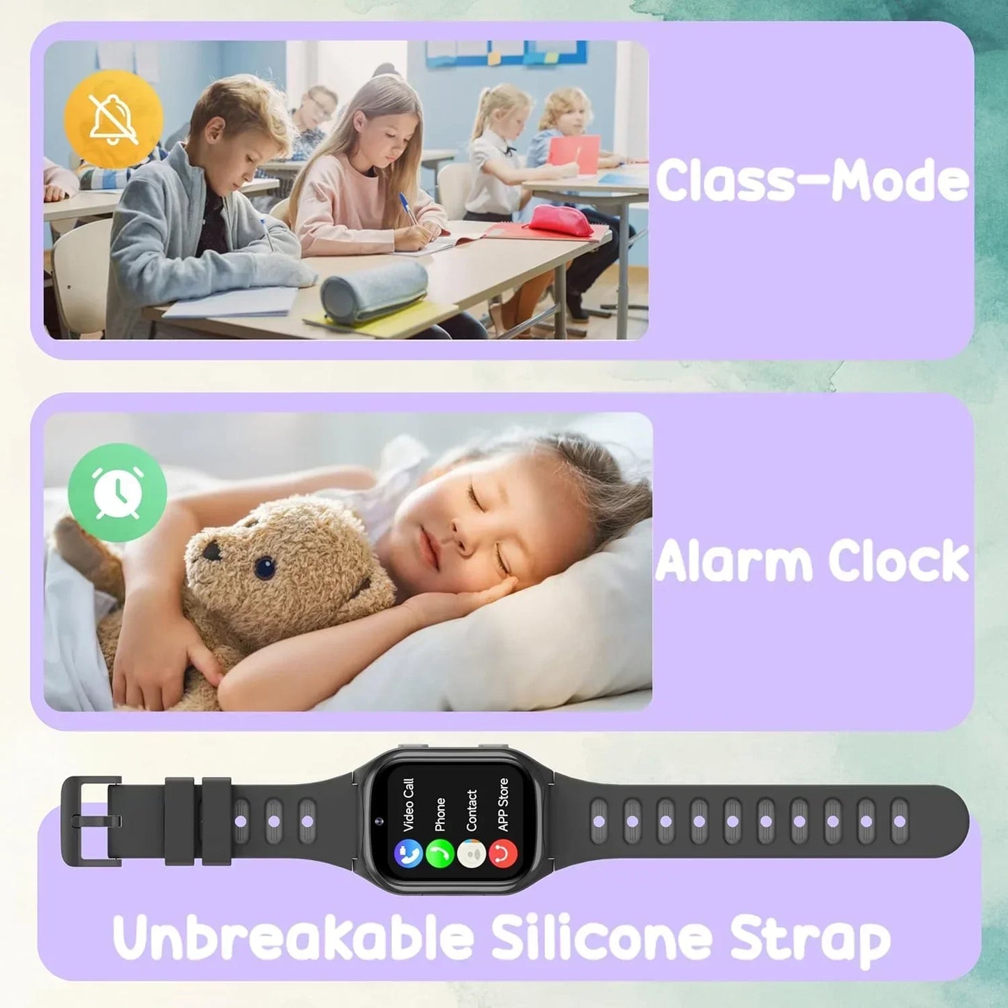 SPIKY Android 4G Video Calling Kids Smartwatch with Built in Jarvis AI | GPS Location Tracking | SOS, Water Resistant, 800 mah Super Battery | Suitable for 4 to 14 Years Kids- 3 colors