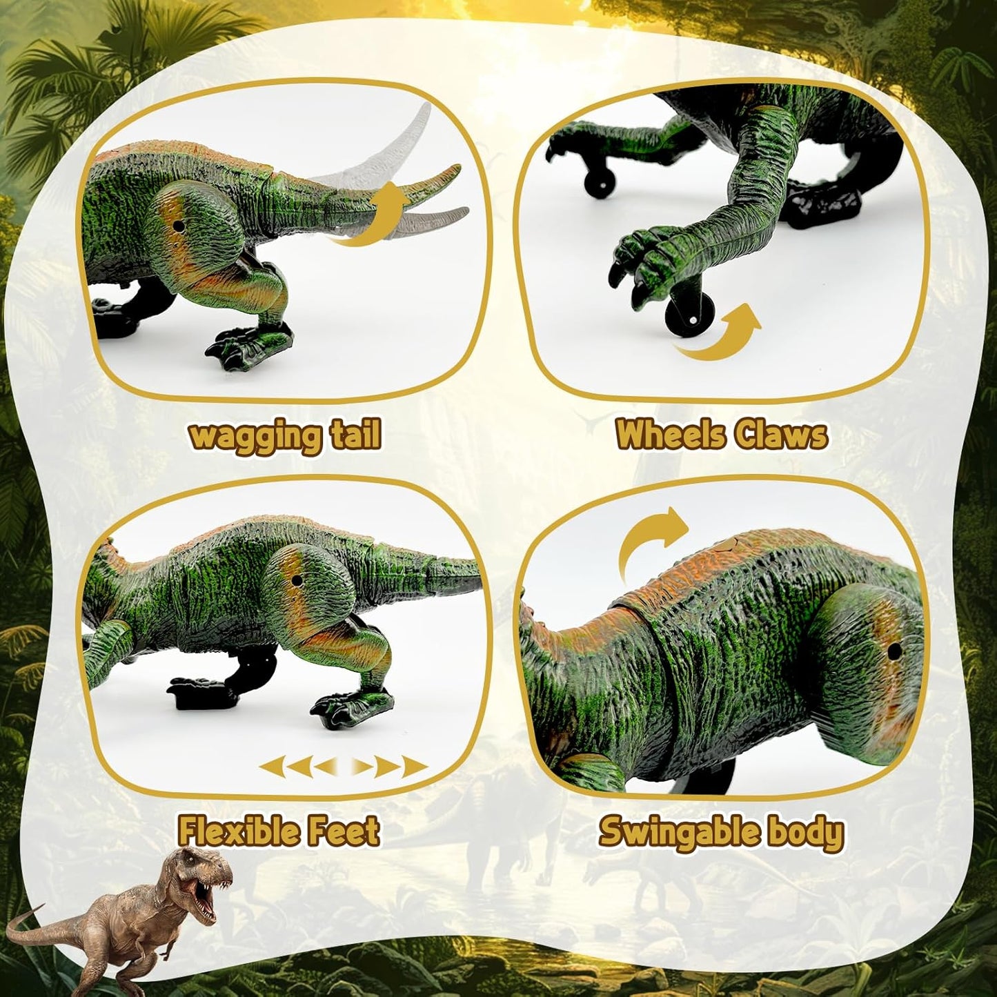 Remote Control 2.4GHz Steam Dinosaur Toy with Light, Sound & Red Mist Spray – RC Walking T-Rex for Kids