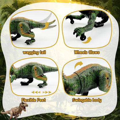 Remote Control 2.4GHz Steam Dinosaur Toy with Light, Sound & Red Mist Spray – RC Walking T-Rex for Kids
