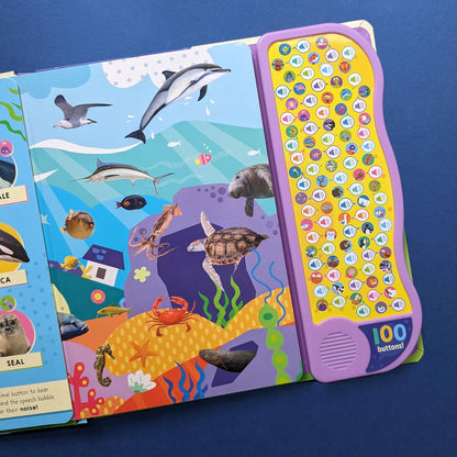 North Parade 100 Button Look and Find Animal Words and Sounds Interactive Sound Book for Kids