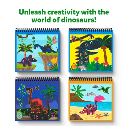 Skillmatics Magical Scratch Art Book for Kids - Dinosaurs, Craft Kits & Supplies, DIY Activity & Stickers, Gifts for Toddlers, Girls & Boys Ages 3, 4, 5, 6, 7, 8, Travel Toys - Jaiman Toys