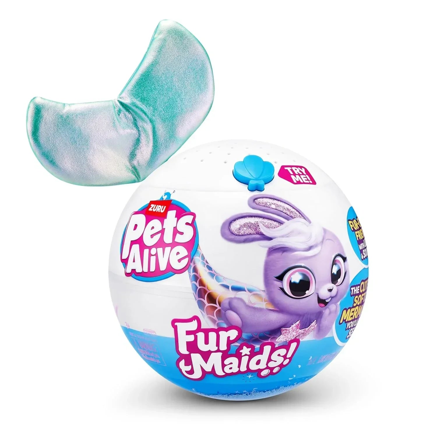 Pets Alive Furmaids by ZURU Mermaid Plush Interactive Light and Sound Girls Toy (Green Rabbit) - Jaiman Toys