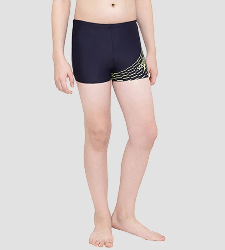 Speedo Boy's Endurance 10 Medley Logo Aquashort – True Navy & Spritz, Size 28 | Chlorine Resistant & UPF 40+ - Jaiman Toys