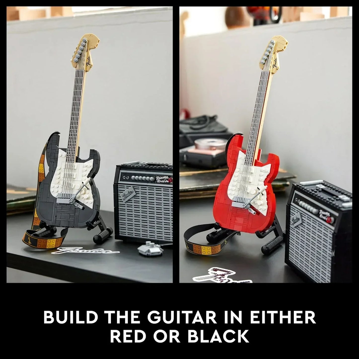 LEGO Ideas 21329 Fender Stratocaster  Guitar Building Kit (1,079 Pieces)