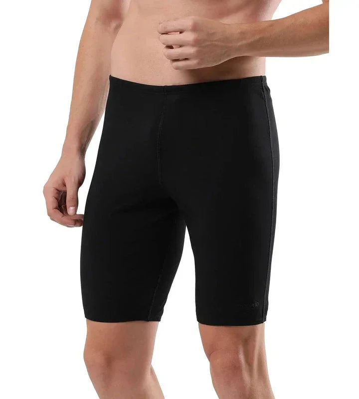 Speedo Men's Endurance+ Essential Jammer Swimwear –Black | Chlorine Resistant & UPF 40+ Sun Protection - Jaiman Toys