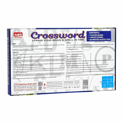 Ankit Toys Crossword Board Game – 38×38 cm Word-Building Game for Kids & Families