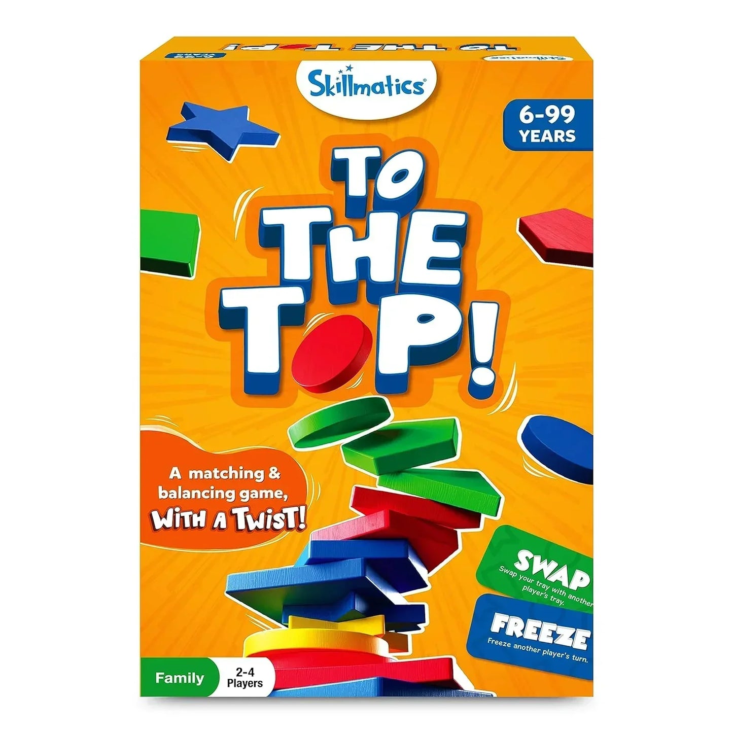 Skillmatics Board Game - 2 The Top, Matching & Balancing Game With A Twist, Match Colors & Shapes, Fun Family Friendly Game, For Kid - Jaiman Toys