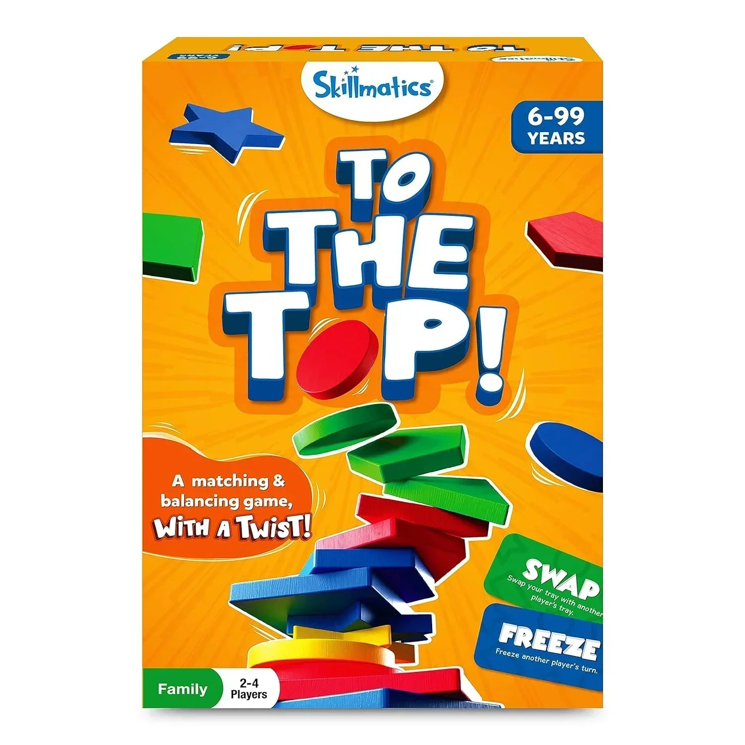 Skillmatics Board Game - 2 The Top, Matching & Balancing Game With A Twist, Match Colors & Shapes, Fun Family Friendly Game, For Kid - Jaiman Toys