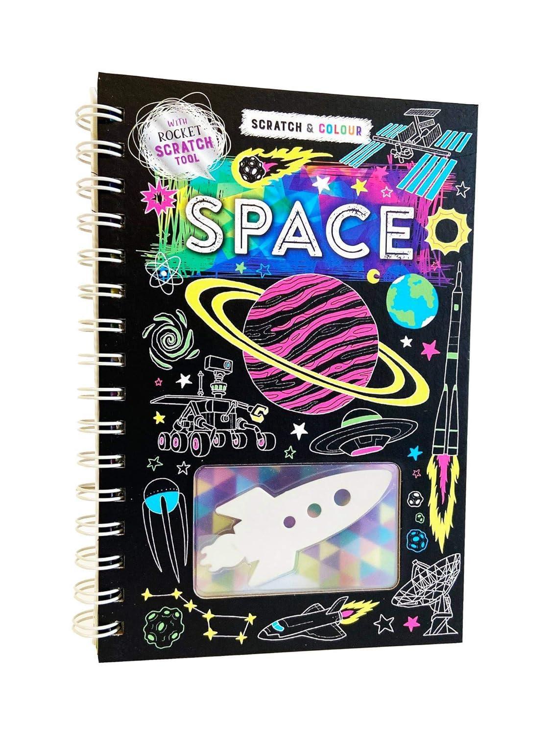 Scratch & Colour: Space – Explore the Cosmos in Vibrant Colors! (Hardcover by Autumn) - Jaiman Toys