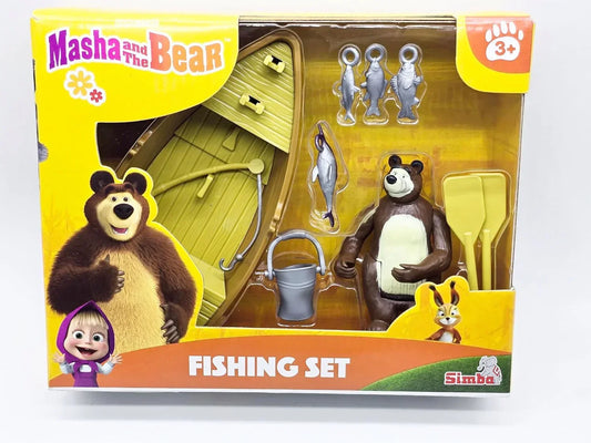 Masha and The Bear by Fratelli (3 Inch Masha Series Bear Doll and Its Boat and Fishing Accessories) - Jaiman Toys