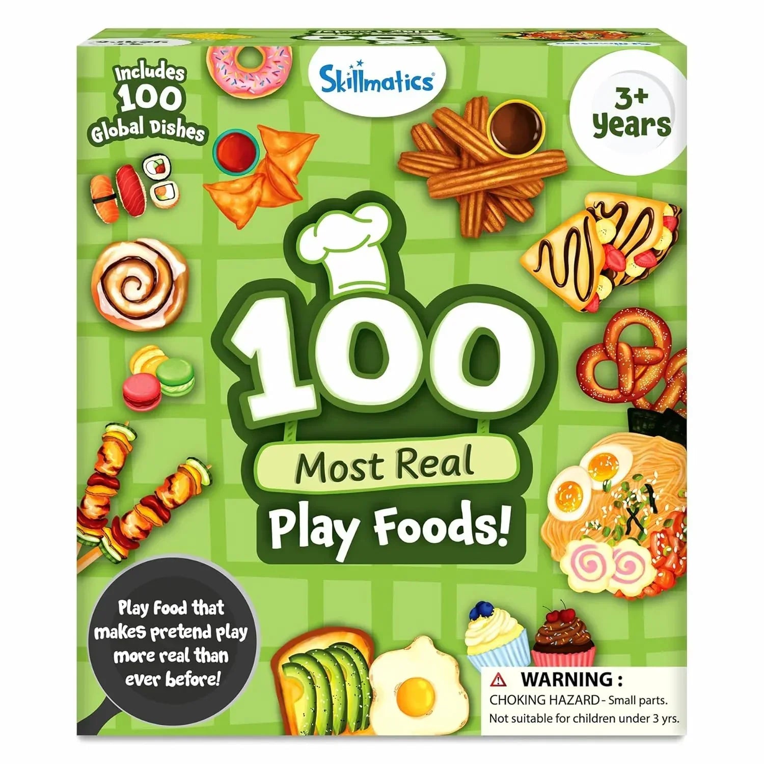 Skillmatics Pretend Play Playset - 100 Most Real Play Foods for Child's Play, Back-to-School Kitchen Accessories, Play Kitchen Toys, Gifts for Boys, Girls, Kids & Toddlers Ages 3 and up - Jaiman Toys