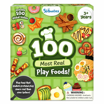 Skillmatics Pretend Play Playset - 100 Most Real Play Foods for Child's Play, Back-to-School Kitchen Accessories, Play Kitchen Toys, Gifts for Boys, Girls, Kids & Toddlers Ages 3 and up - Jaiman Toys