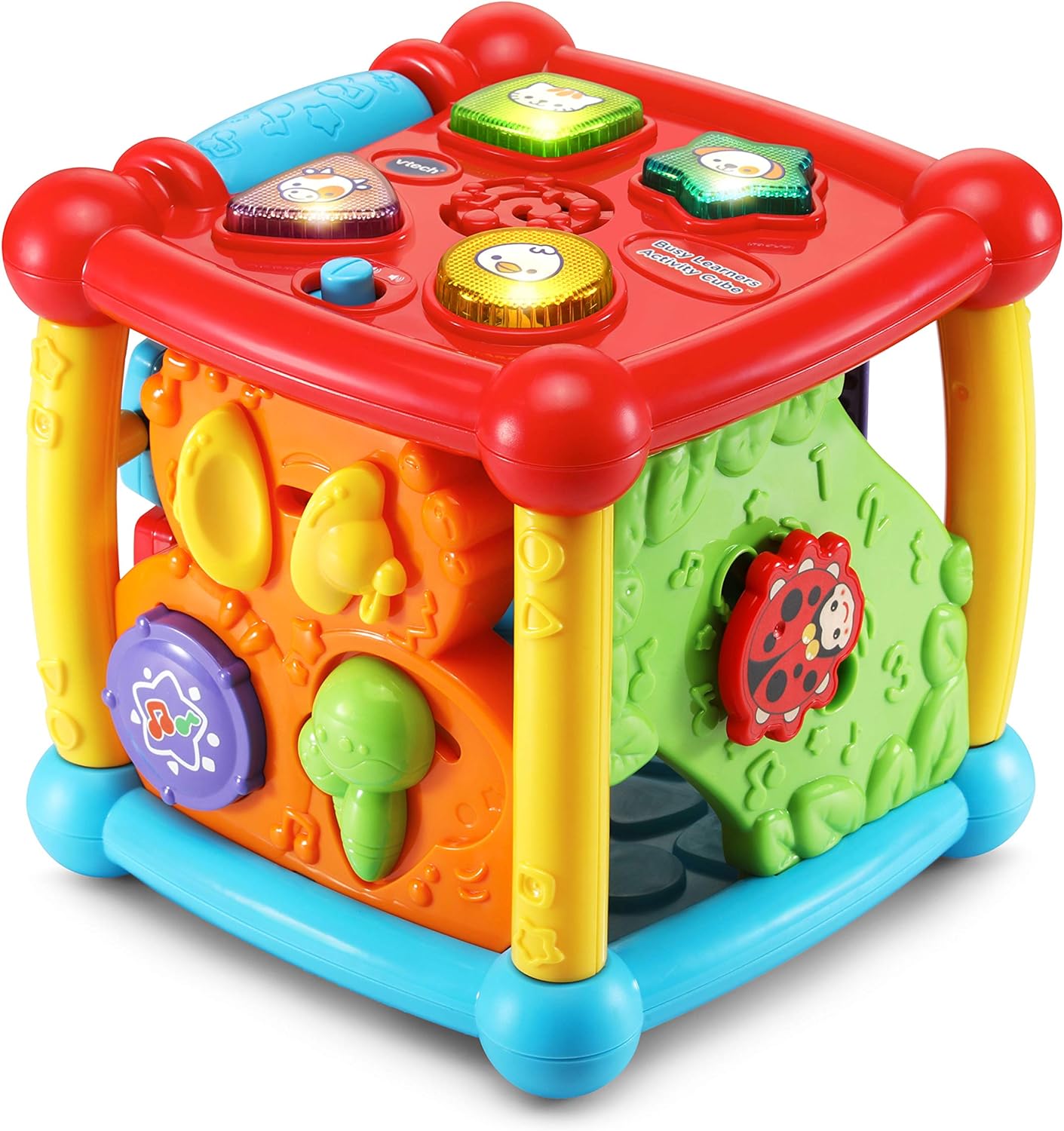 VTech Busy Learners Activity Cube | Interactive Learning Cube with Lights, Sounds, Music & Educational Activities | Multi-Color