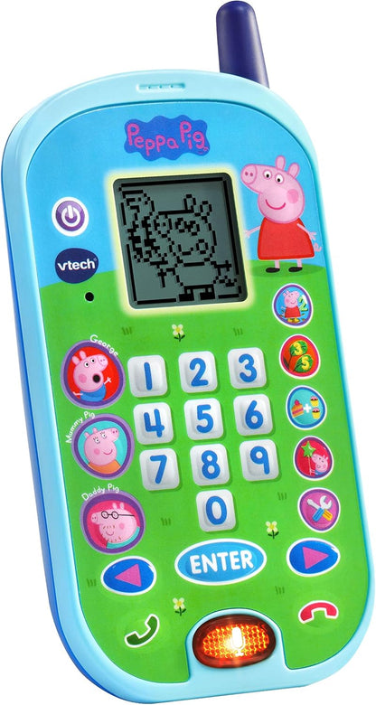 VTech Peppa Pig Let's Chat Learning Phone | Interactive Educational Toy Phone with Voice Chat, Number Learning & Pretend Play for Kids
